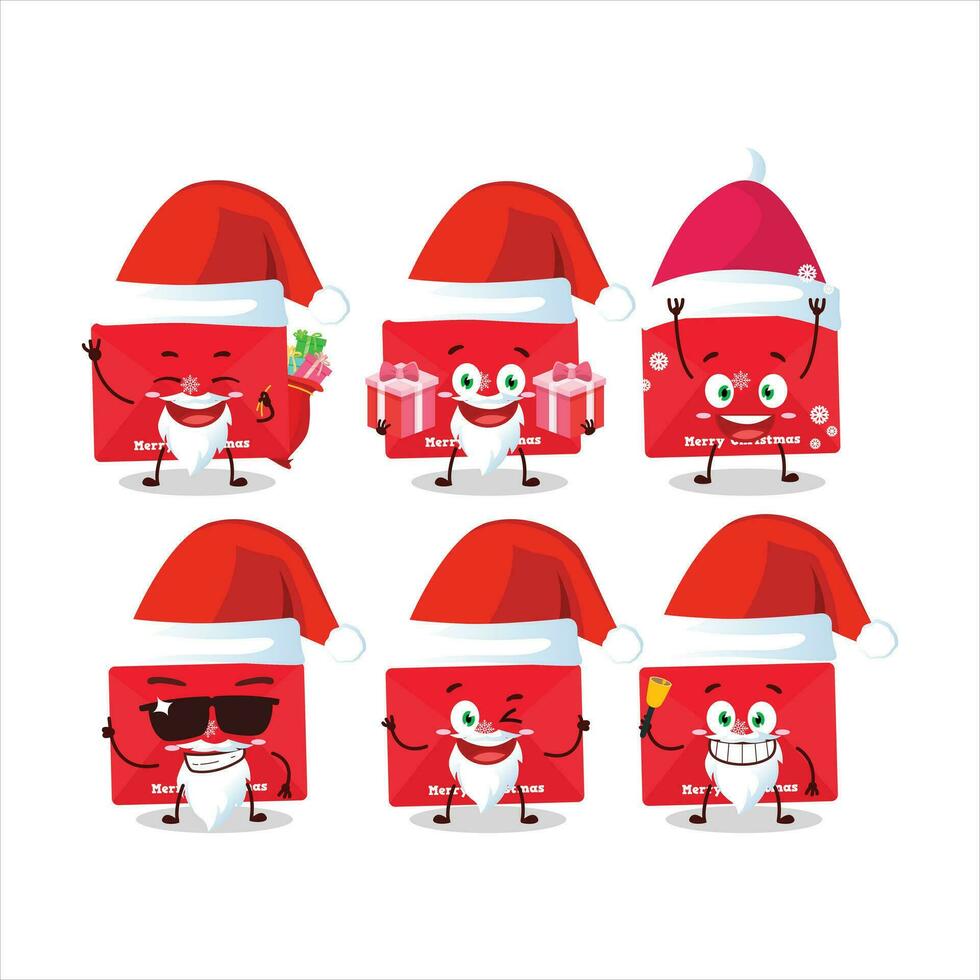 de kerstman claus emoticons met rood Kerstmis enveloppen tekenfilm karakter vector