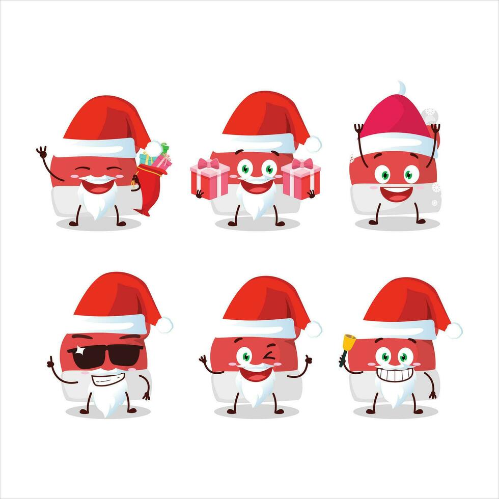 de kerstman claus emoticons met rood de kerstman hoed tekenfilm karakter vector
