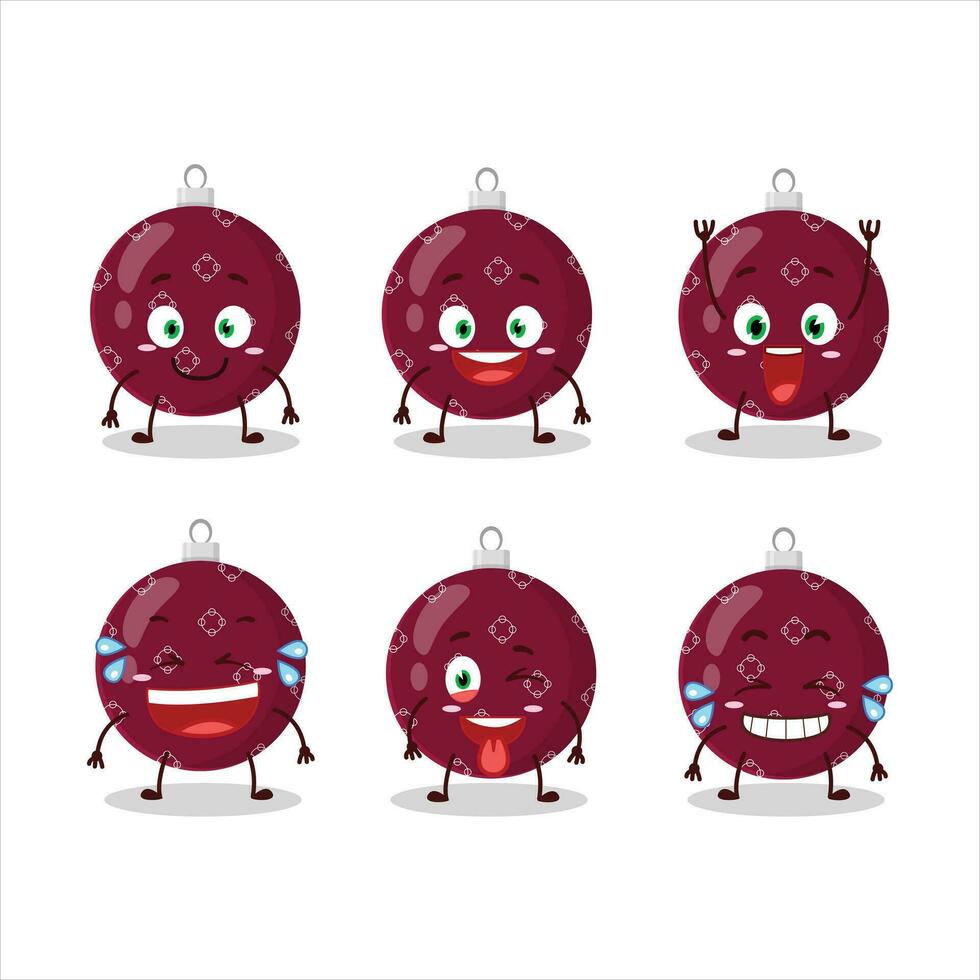 tekenfilm karakter van Kerstmis bal donker Purper met glimlach uitdrukking vector