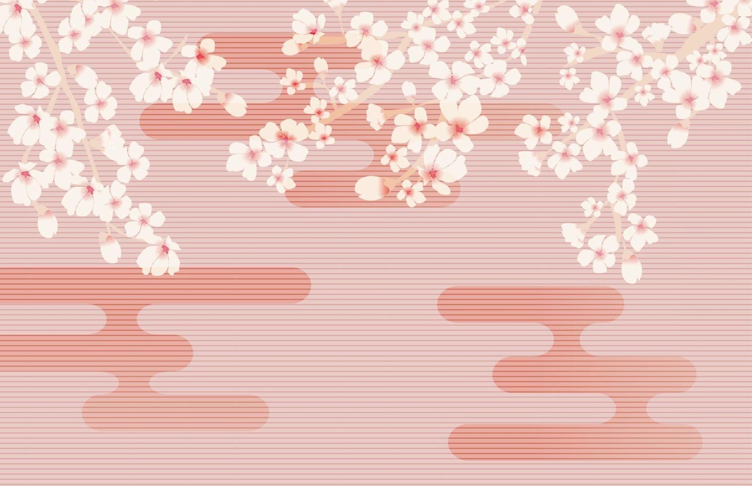 abstracte bloemen sakura bloem Japanse natuurlijke achtergrond vectorillustratie vector