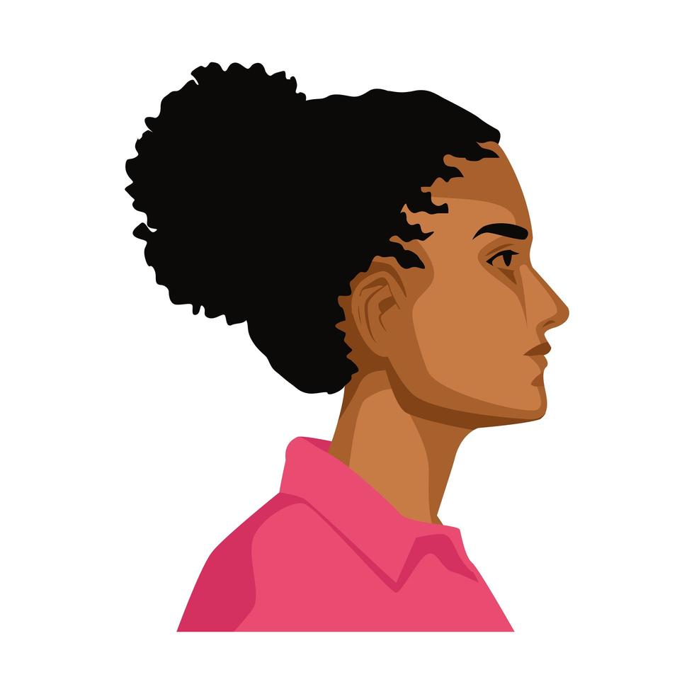 afro dame profiel vector