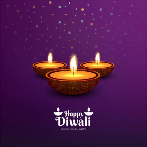 Vector illustratie of wenskaart van Diwali festivalbackgrou