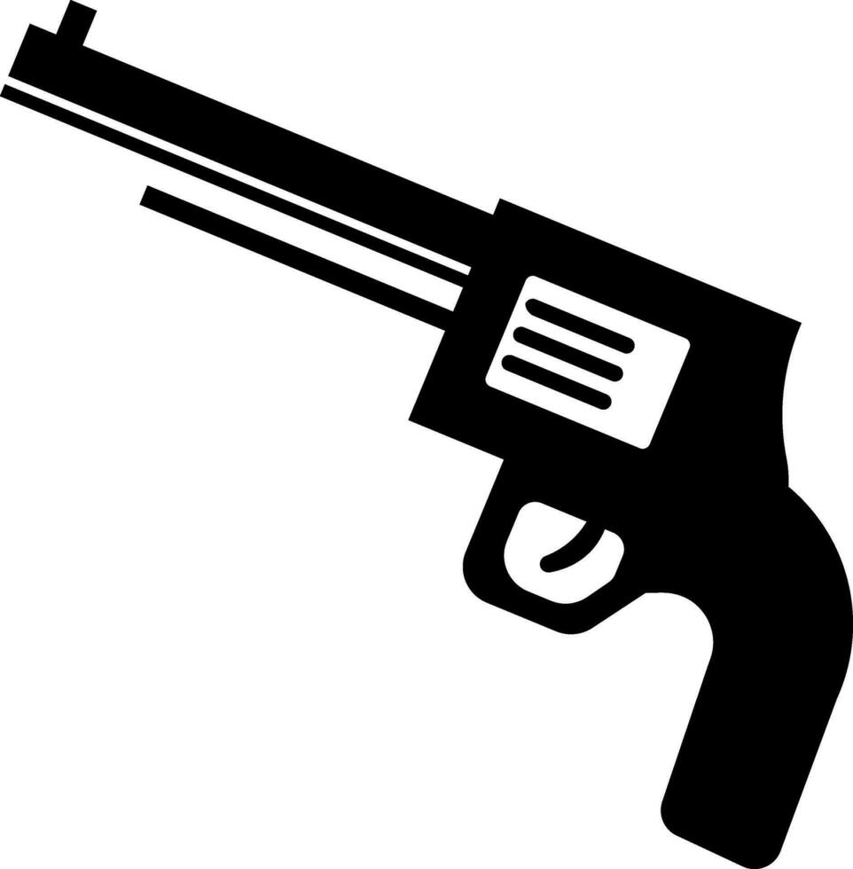 revolver in zwart en wit kleur. vector