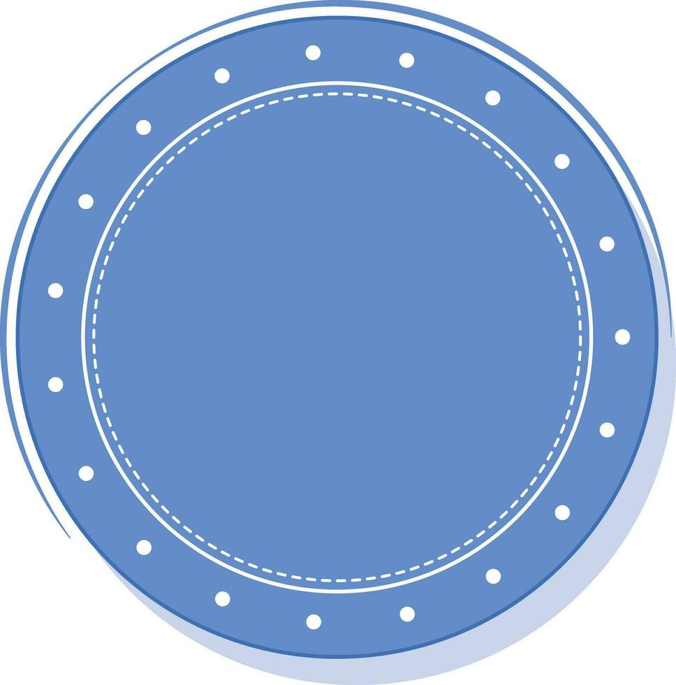 blanco ronde insigne of etiket element in blauw kleur. vector