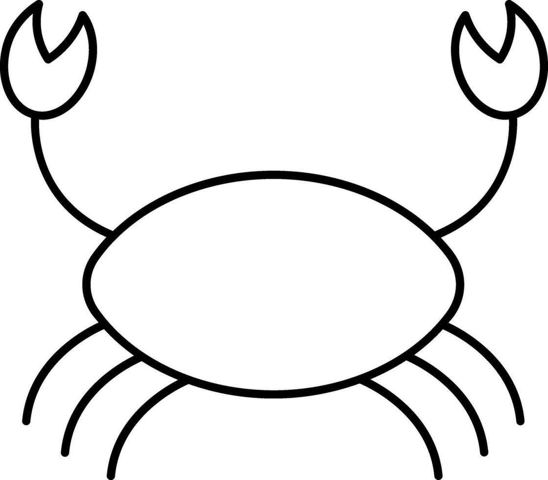 kanker of krab icoon in dun lijn kunst. vector