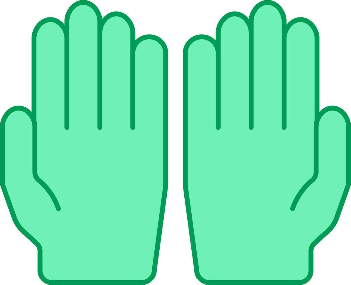 moslim gebed hand- icoon in groen kleur. vector