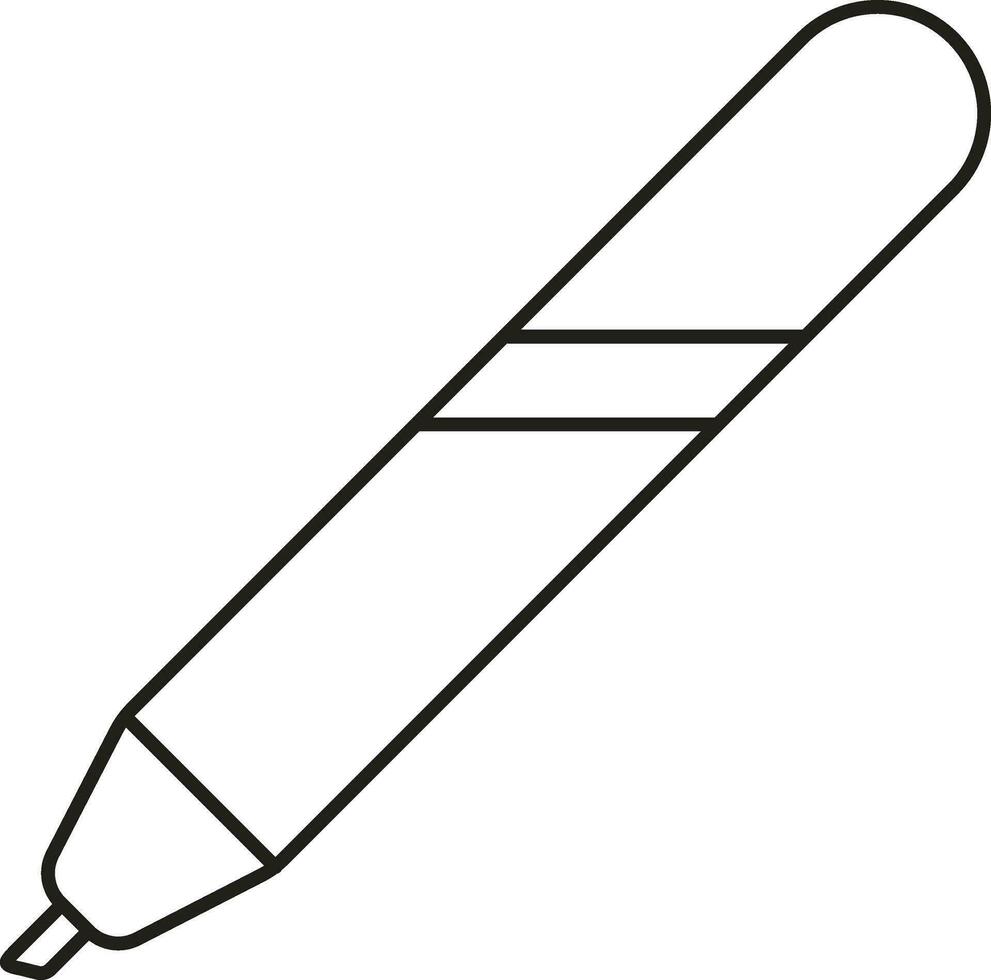 geïsoleerd markeerstift pen icoon in zwart schets stijl. vector