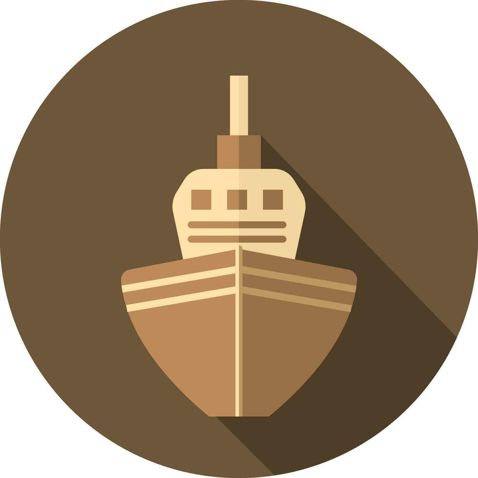 vlak stijl schip icoon Aan bruin achtergrond. vector