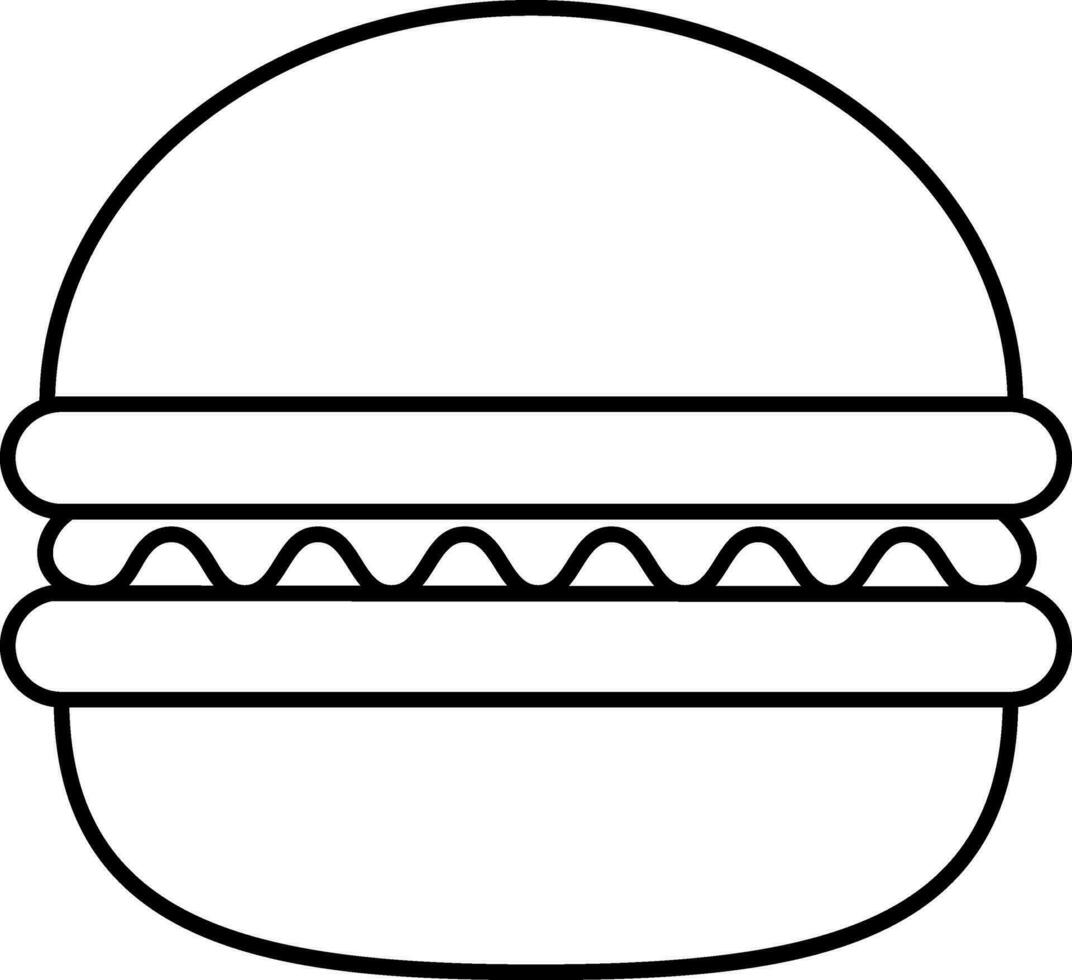 geïsoleerd hamburger icoon in zwart dun lijn stijl. vector