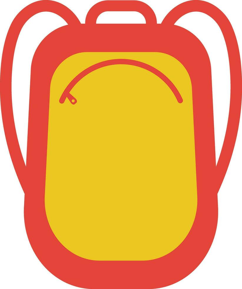 oranje en geel school- zak Aan wit achtergrond. vector