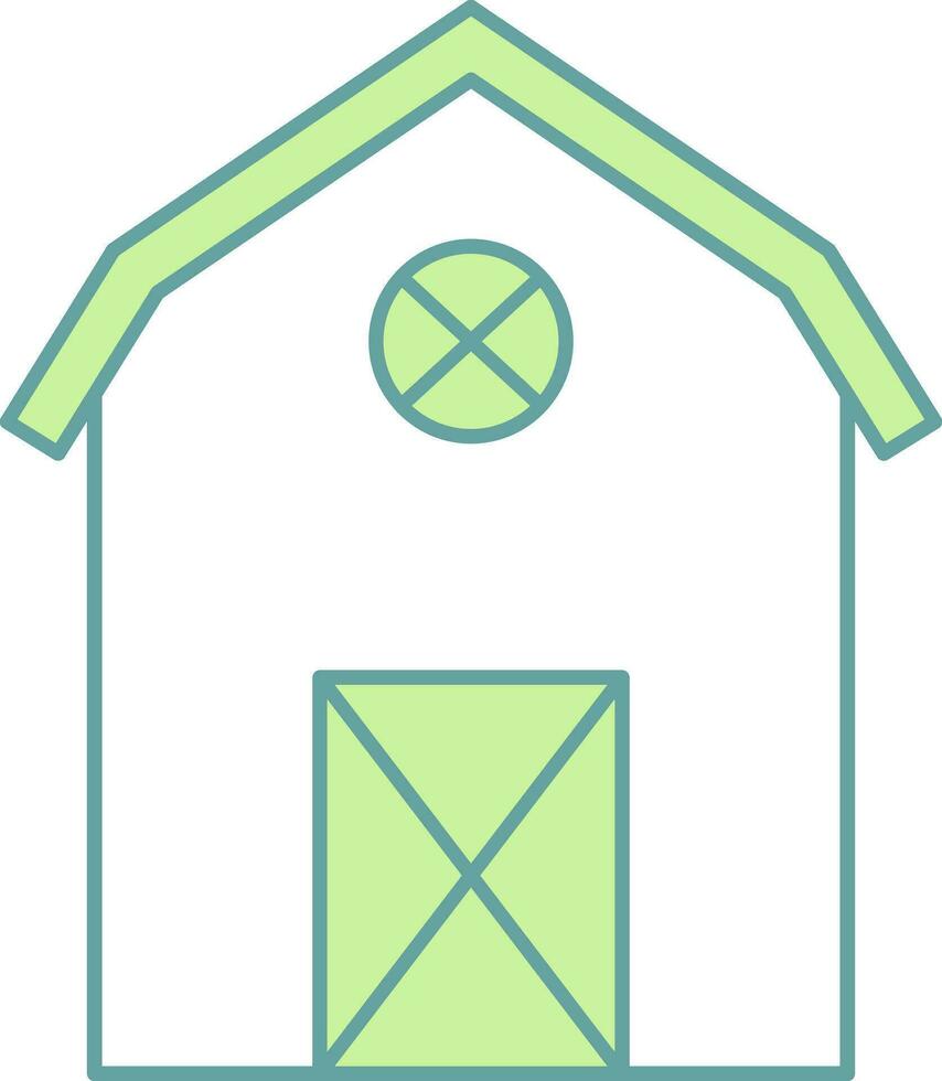 illustratie van schuur icoon in groen en wit kleur. vector