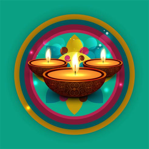 Gelukkige diwali van het de lampfestival van de dieenolie illustratie als achtergrond vector