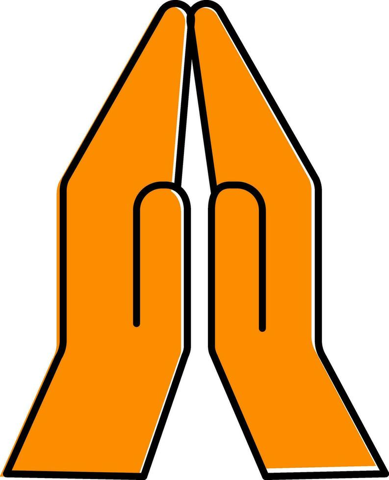 illustratie van Indisch vrouw hand- vouwen icoon of symbool. vector