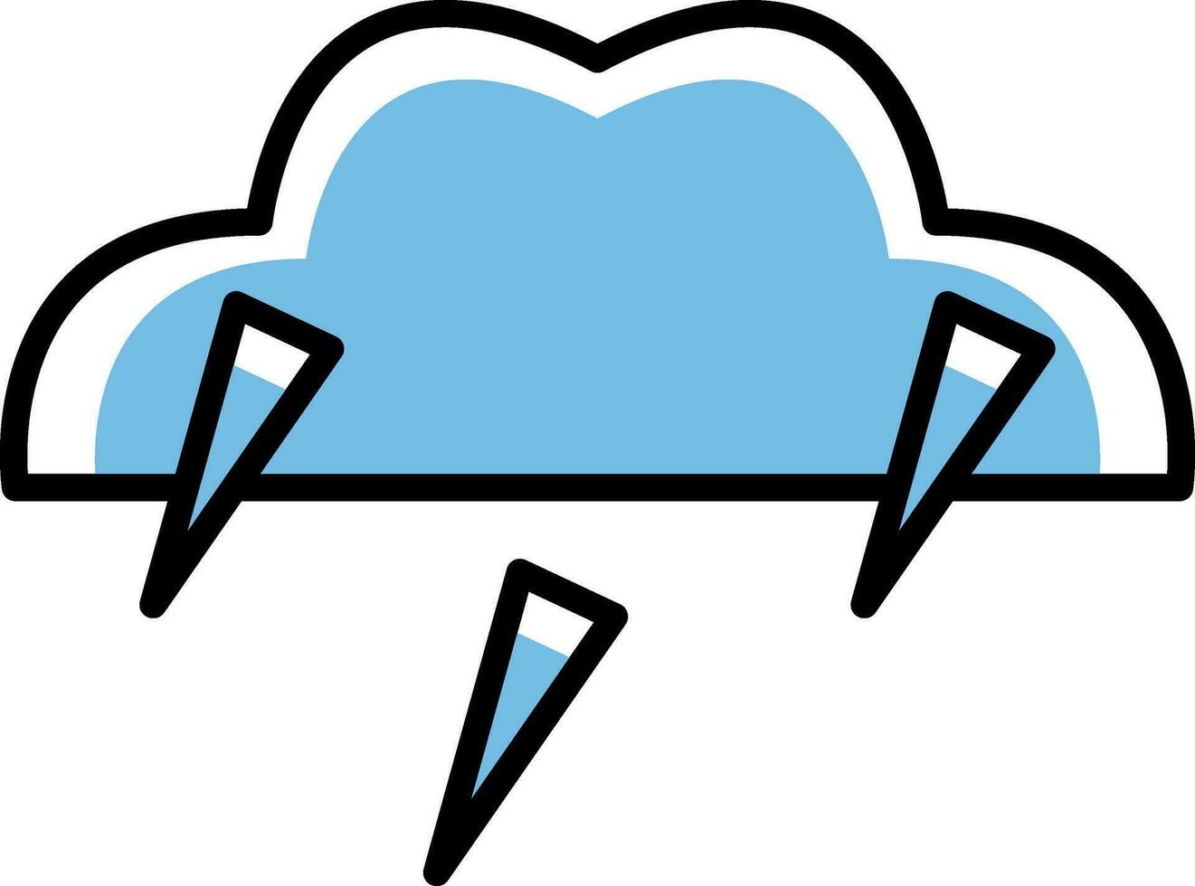 regen wolk icoon in blauw en wit kleur. vector