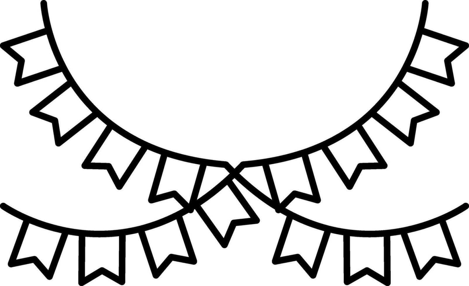 circulaire vorm vlag slinger decoratie schets icoon. vector