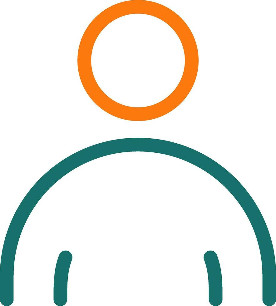 gebruiker icoon of symbool in groen en oranje lijn kunst. vector