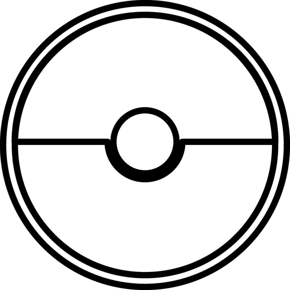 vlak stijl pokéball gemaakt door zwart lijn kunst. vector