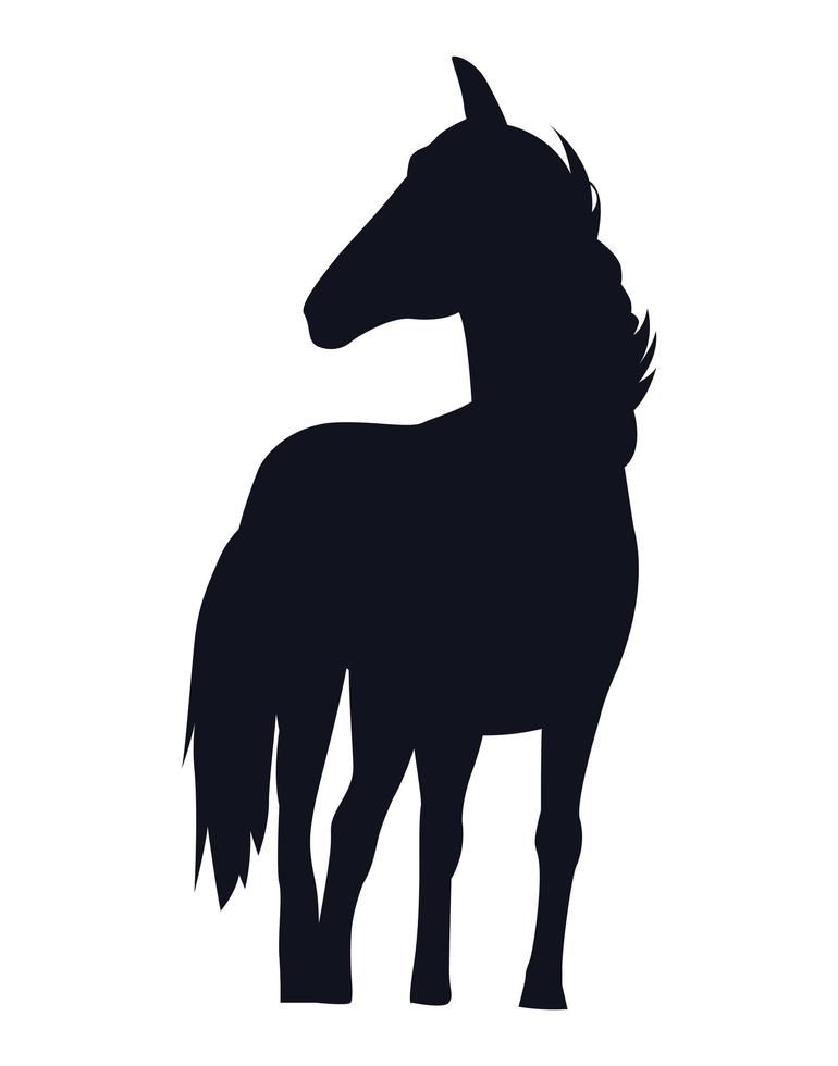 paard zwart dier silhouet pictogram vector