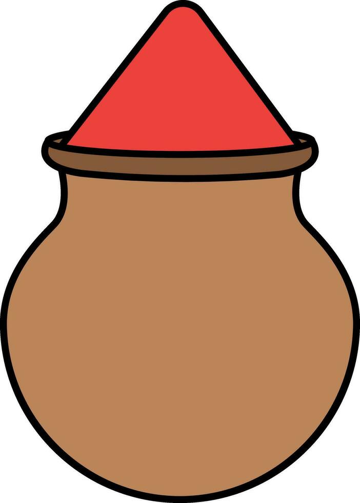 droog kleur vol klei pot icoon in vlak stijl. vector