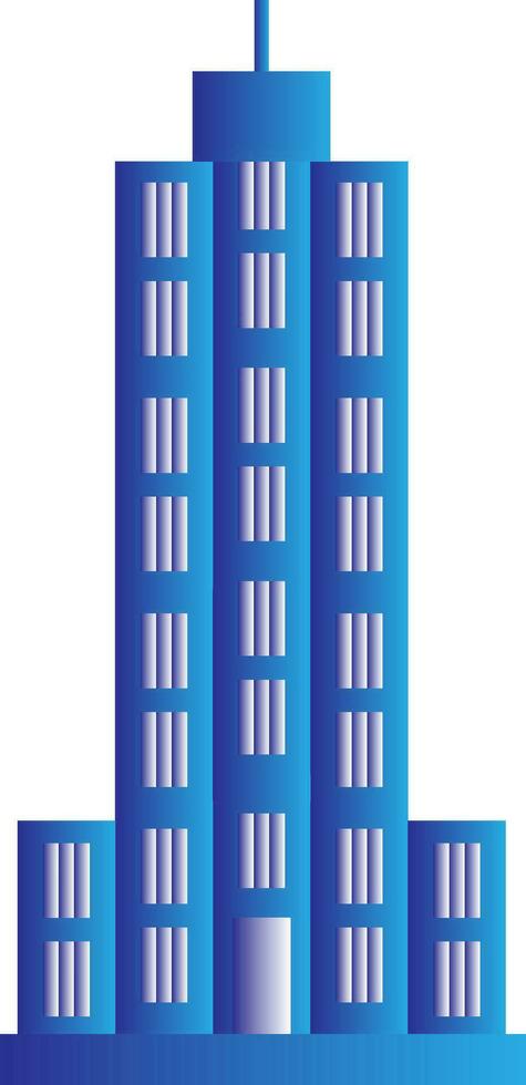 horizon gebouw icoon in blauw en grijs kleur. vector