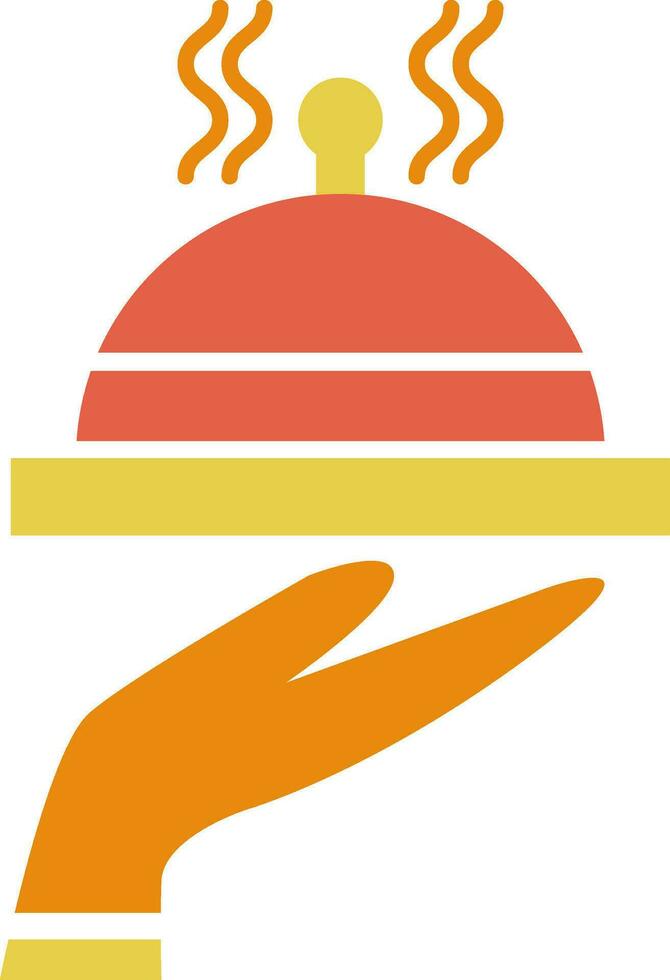 restaurant symbool of hand- Holding cloche icoon. vector