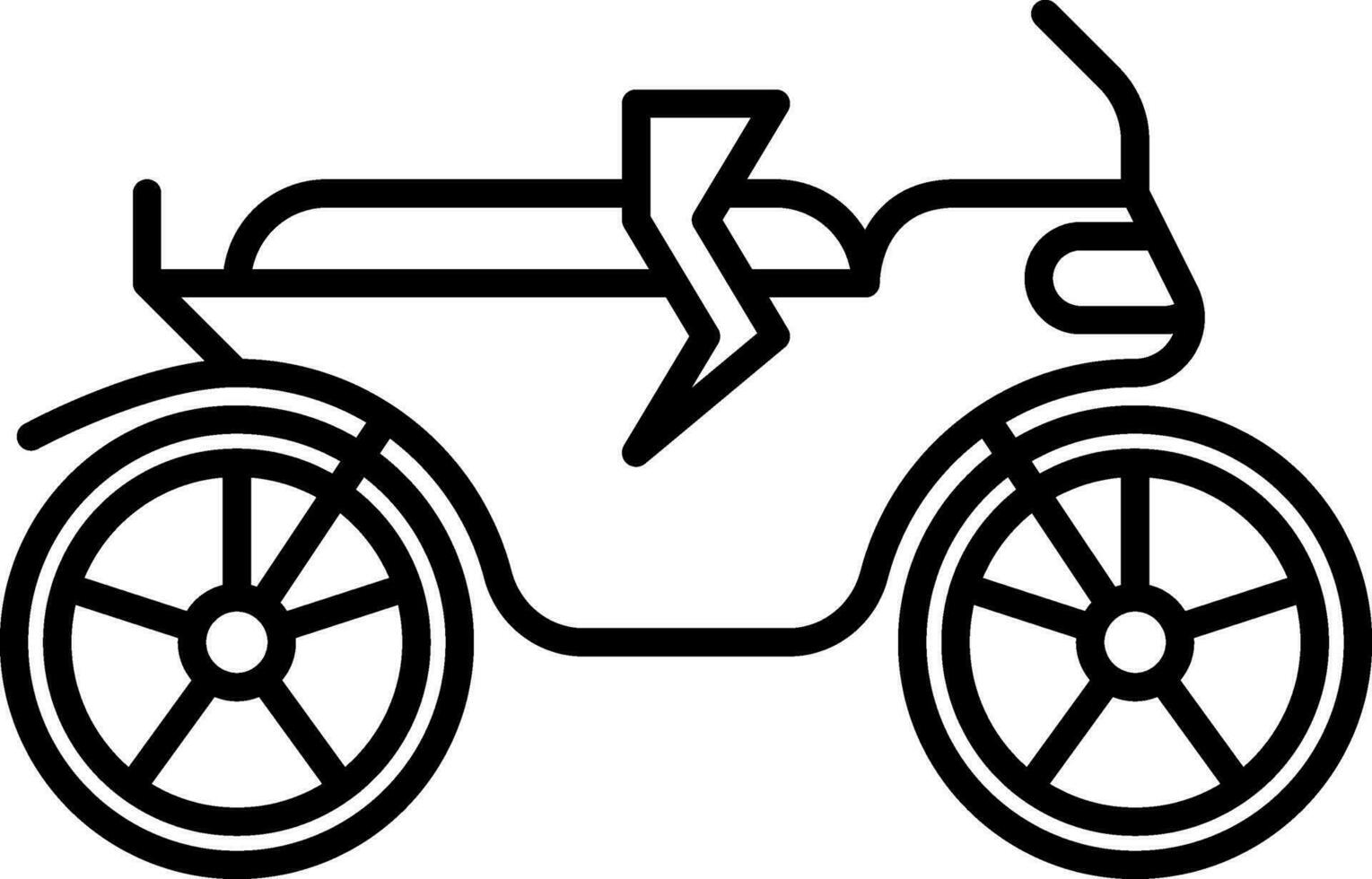 elektrisch motorfiets icoon in lijn kunst. vector