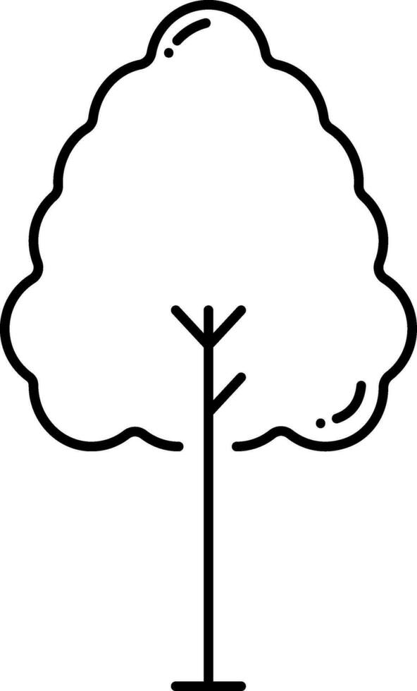 geïsoleerd boom zwart dun lijn kunst. vector