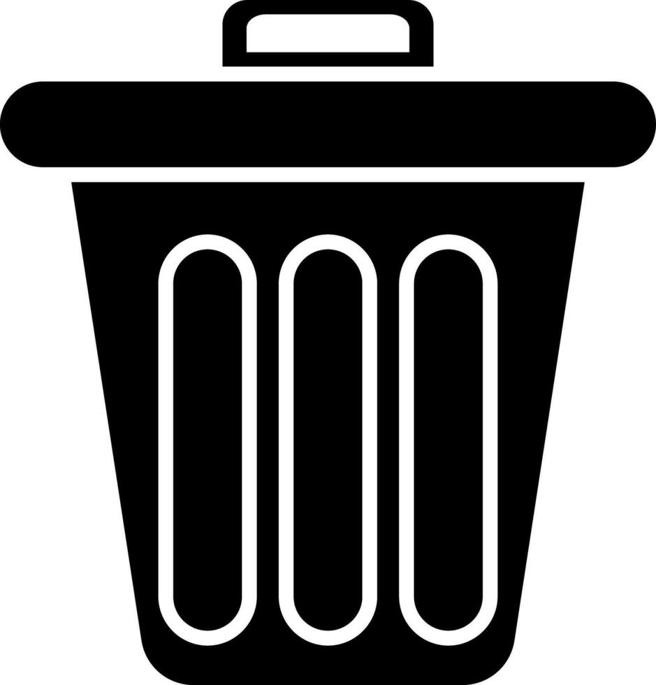 icoon van vuilnisbak in zwart en wit kleur. vector