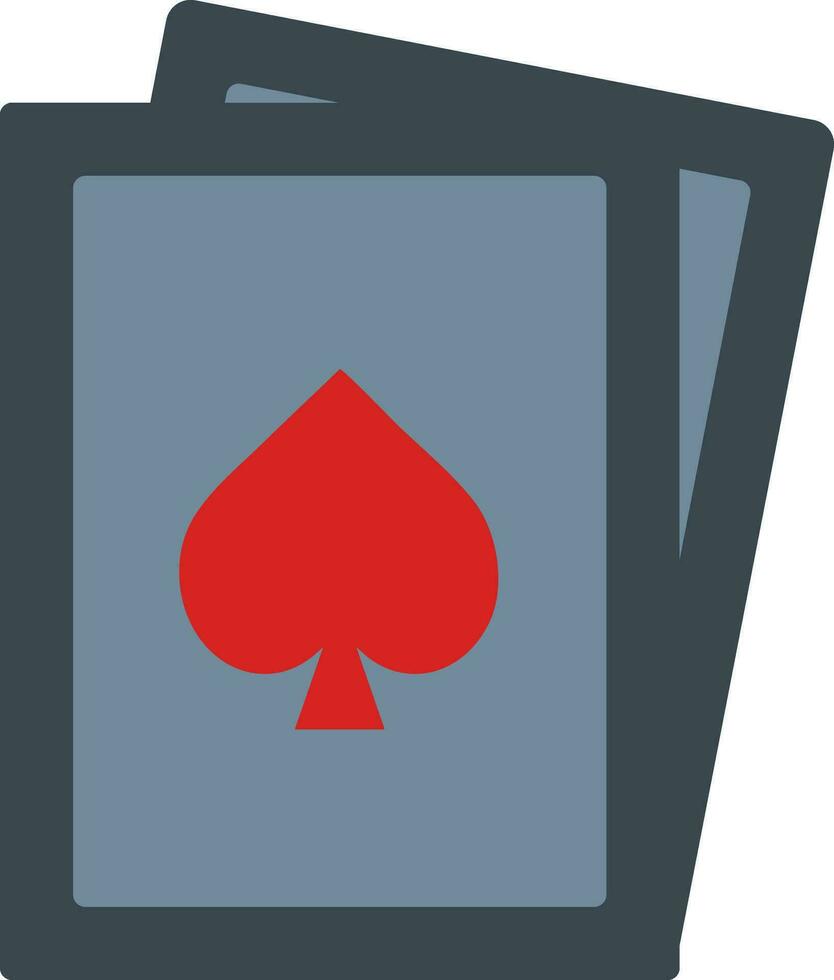aas van spade kaart icoon in grijs en rood kleur. vector