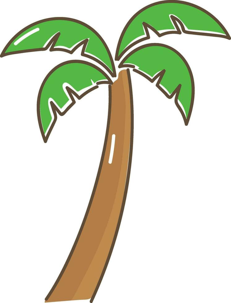 palm of kokosnoot boom element in tekening stijl. vector