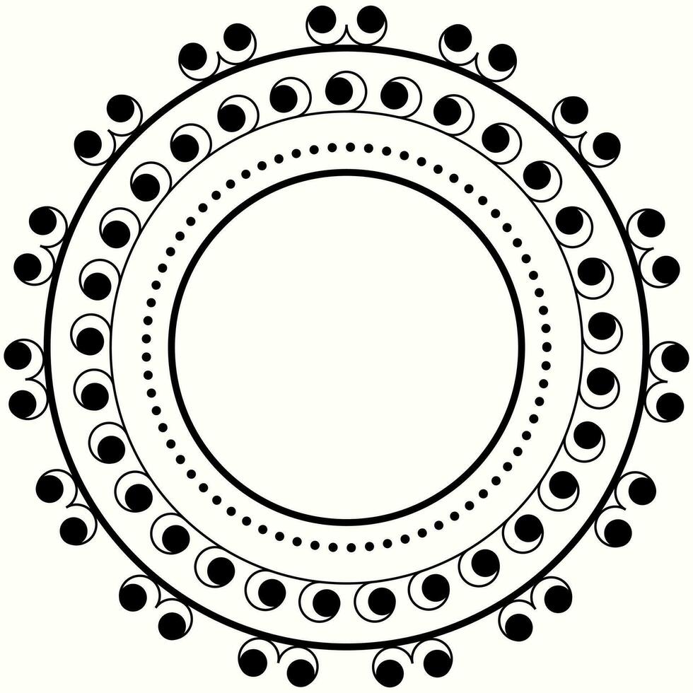 mandala patroon element in zwart kleur. vector