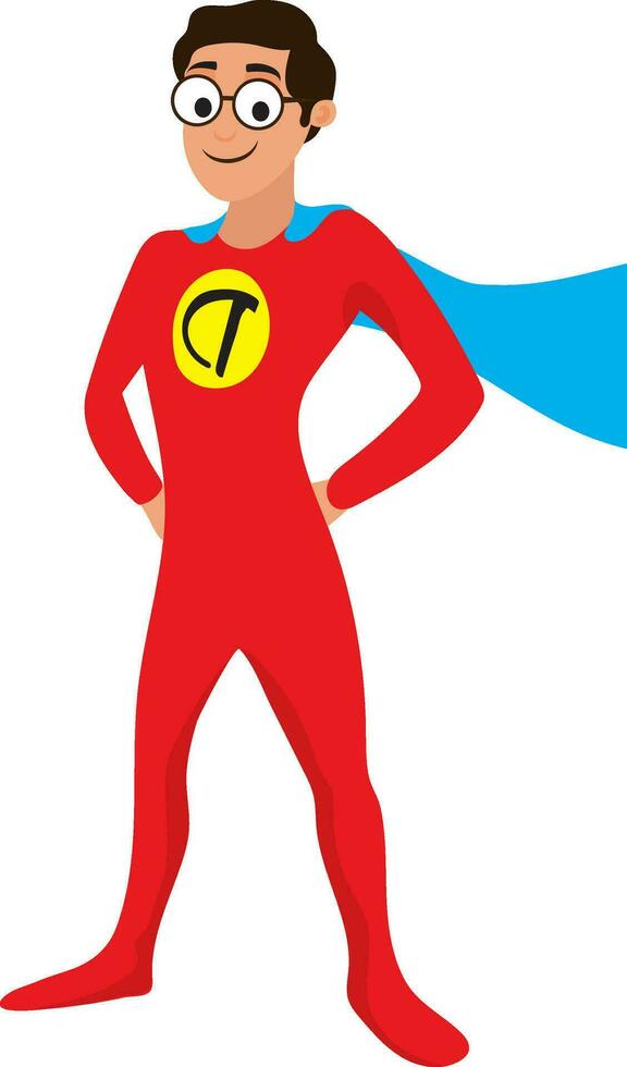 tekenfilm karakter van Mens in superheld kostuum. vector