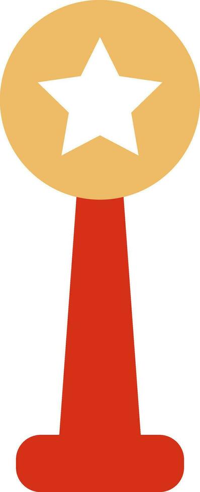 geïsoleerd rood en geel icoon van trofee met ster. vector