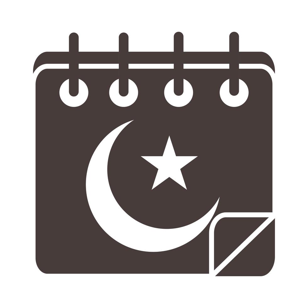 moslim kalender ramadan arabisch islamitische viering silhouet stijlicoon vector