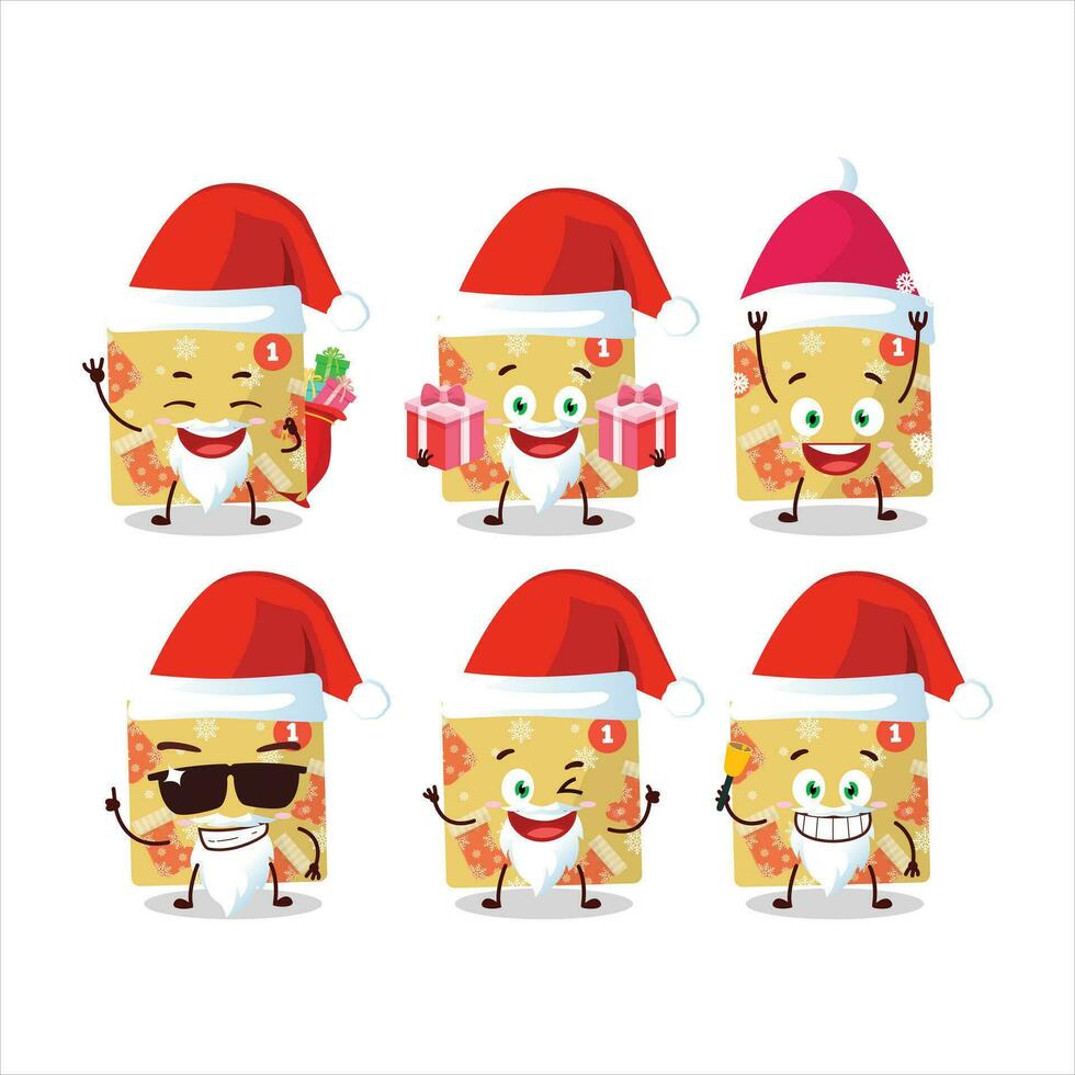 de kerstman claus emoticons met 1e december kalender tekenfilm karakter vector