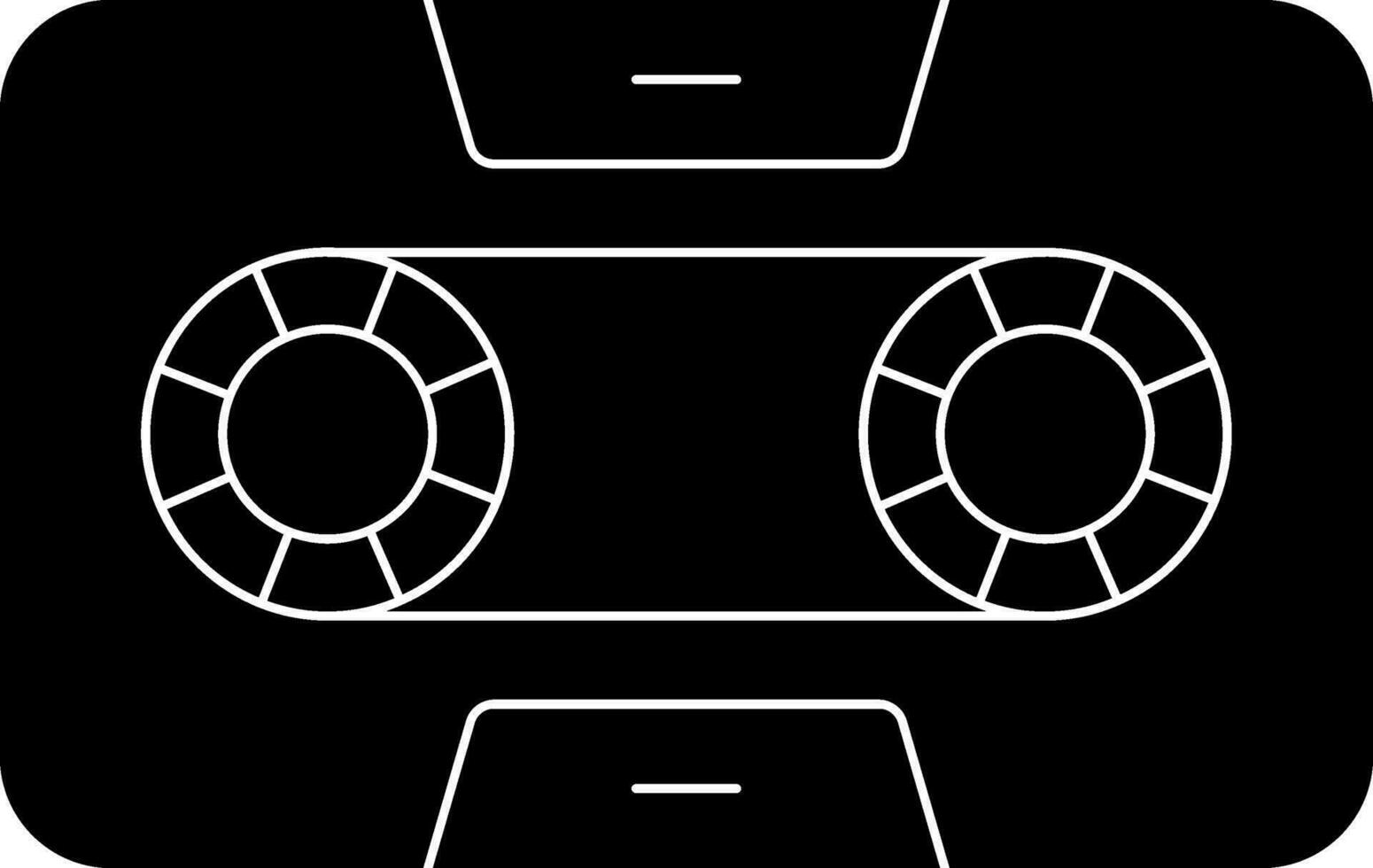 cassette icoon in zwart en wit kleur. vector