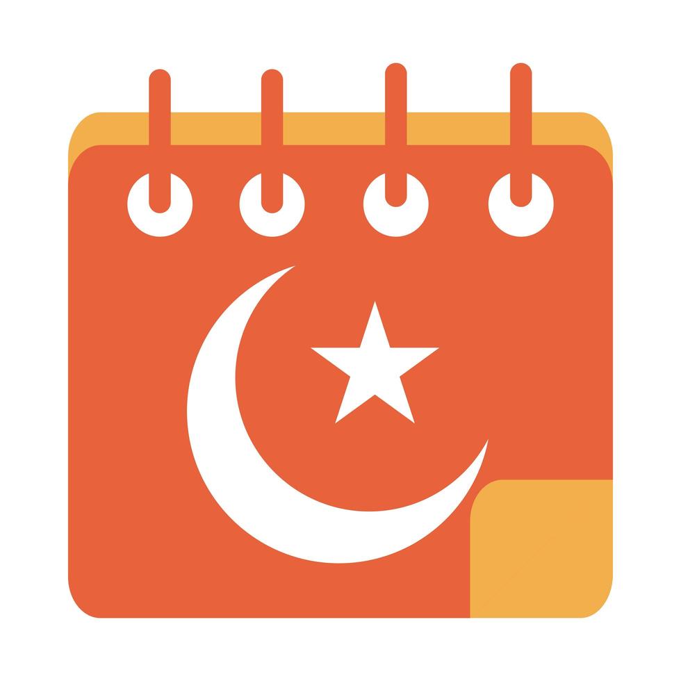 moslim kalender ramadan arabisch islamitische viering toon kleur pictogram vector