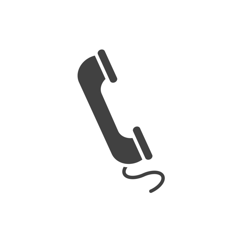 kantoor telefoon call center service hulplijn silhouet op witte achtergrond vector