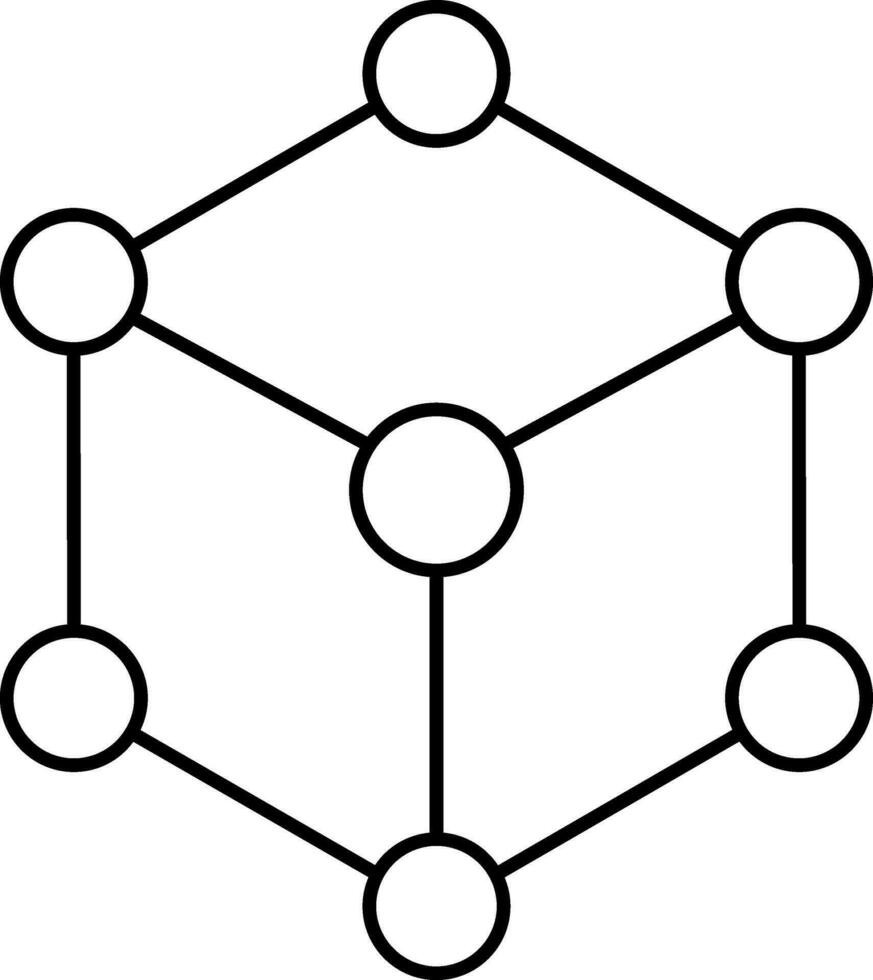 zwart lijn kunst van molecuul icoon. vector