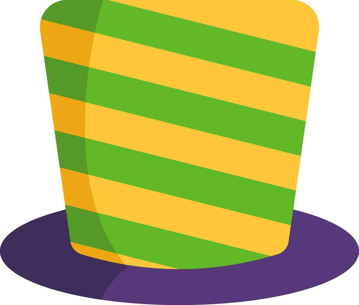 geïsoleerd gestreept top hoed icoon in driekleur vector