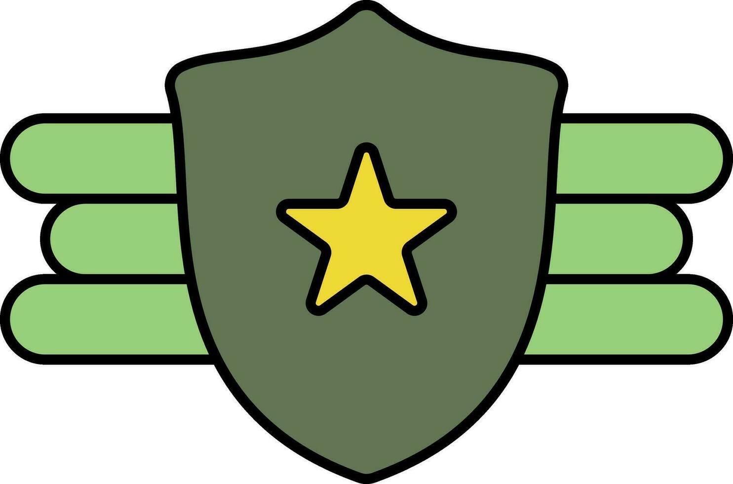 leger ster insigne icoon in groen en geel kleur. vector