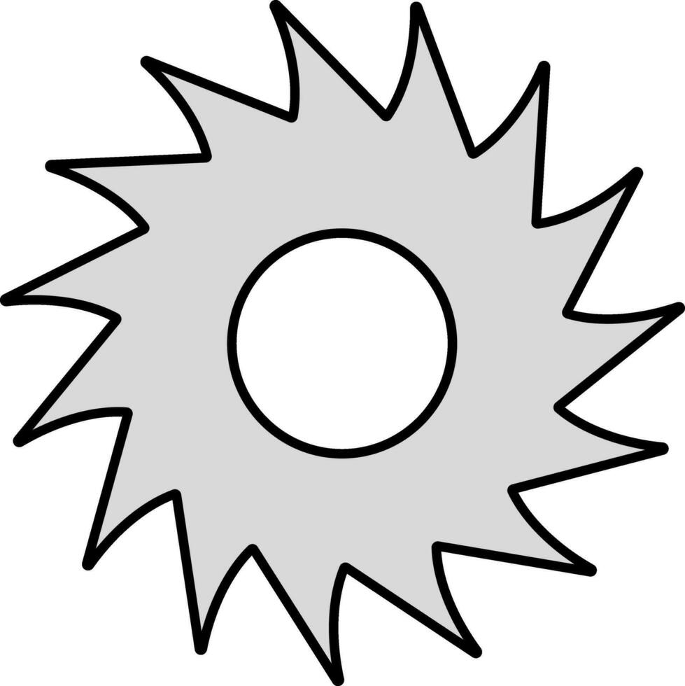 circulaire zag blad vlak icoon in grijs kleur. vector