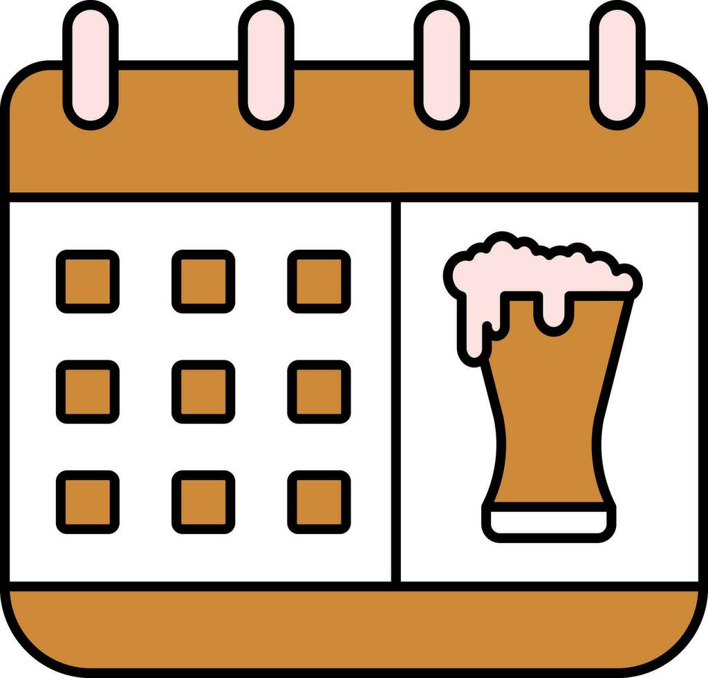 vector illustratie van bier glas symbool Aan kalender.