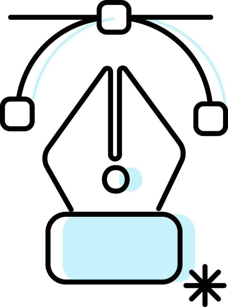 illustratie van pen gereedschap icoon in cyaan en wit kleur. vector