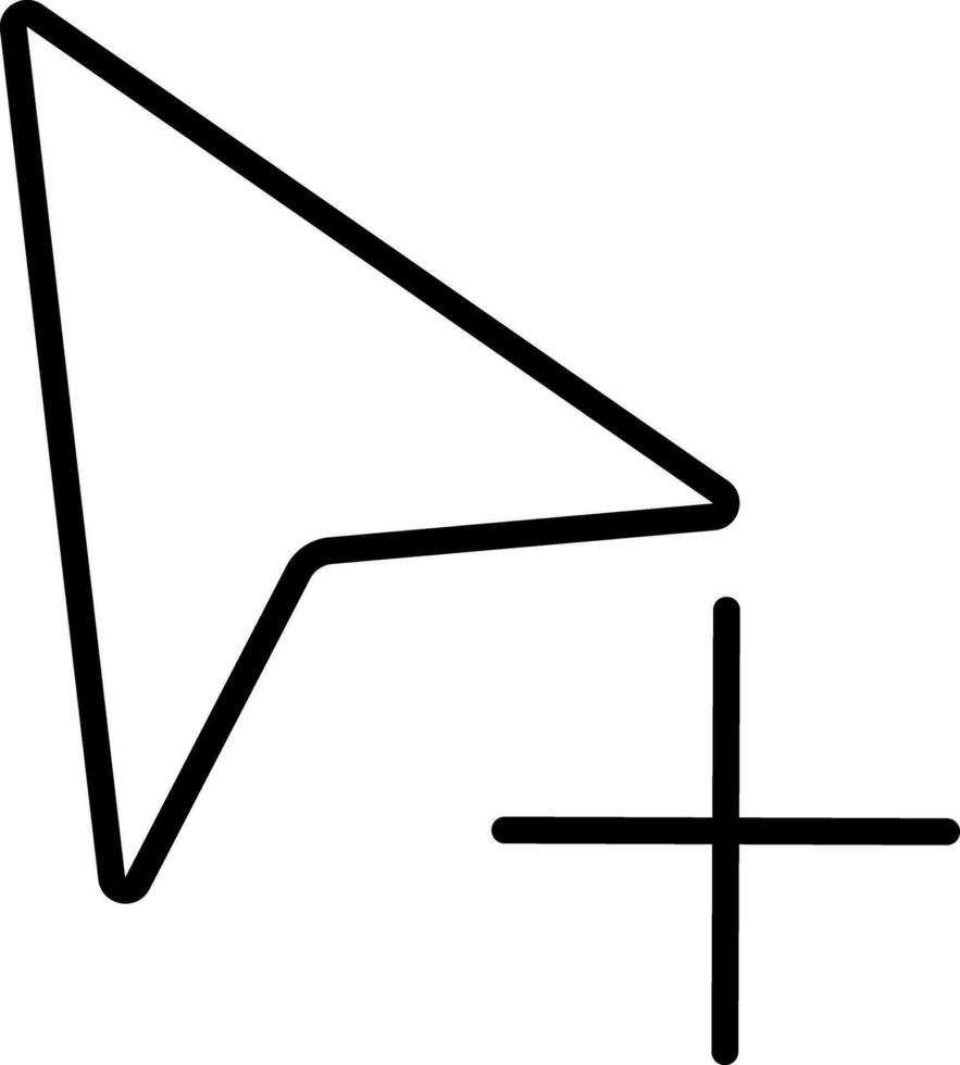 cursor met teken in vlak stijl. vector