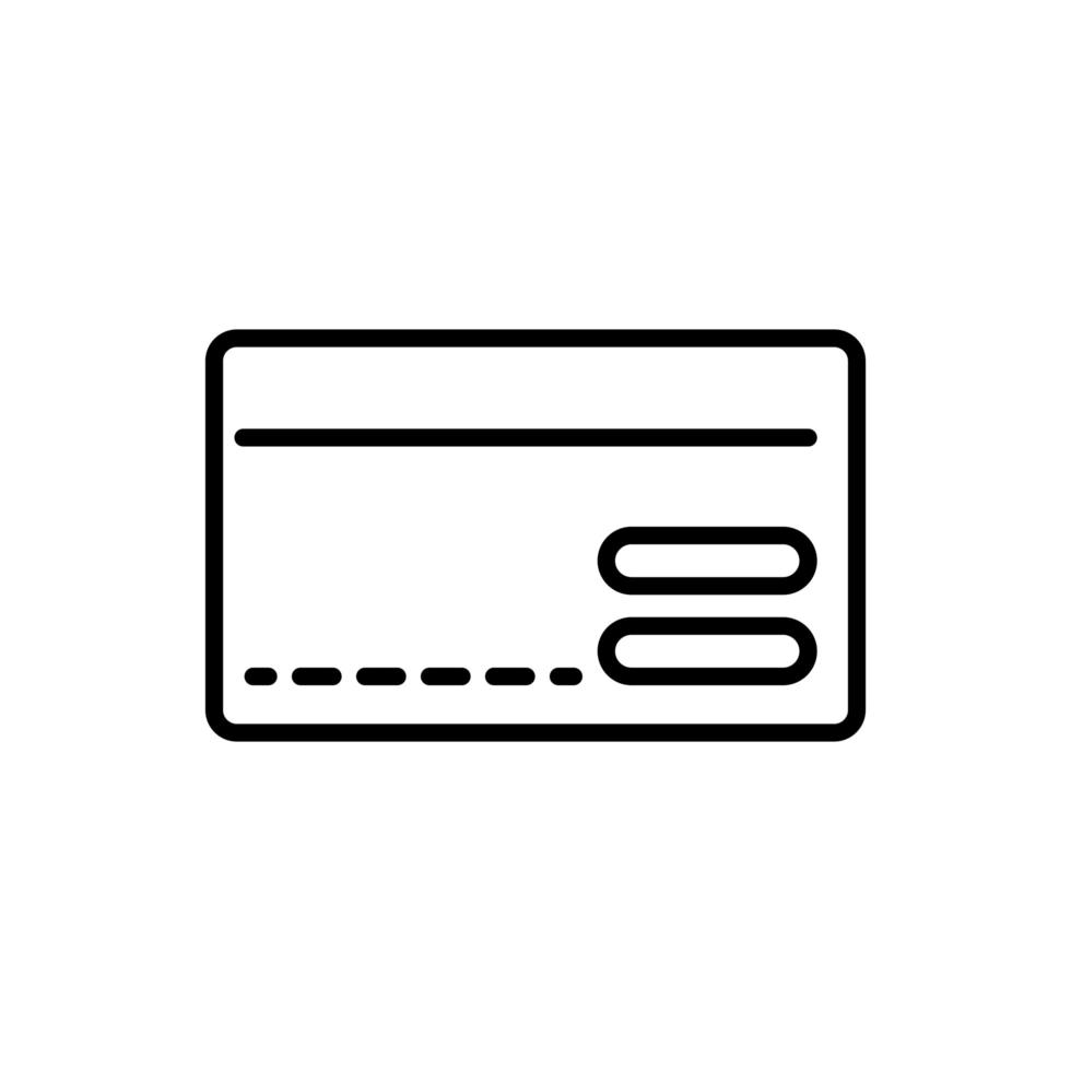 bankkaart krediet- of debetbedrijf contant geld lijn ontwerp vector