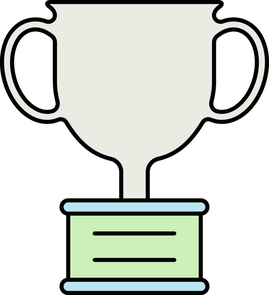 zilver trofee kop blauw en groen icoon. vector