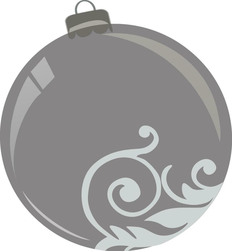 hand- getrokken grijs Kerstmis bal. vector