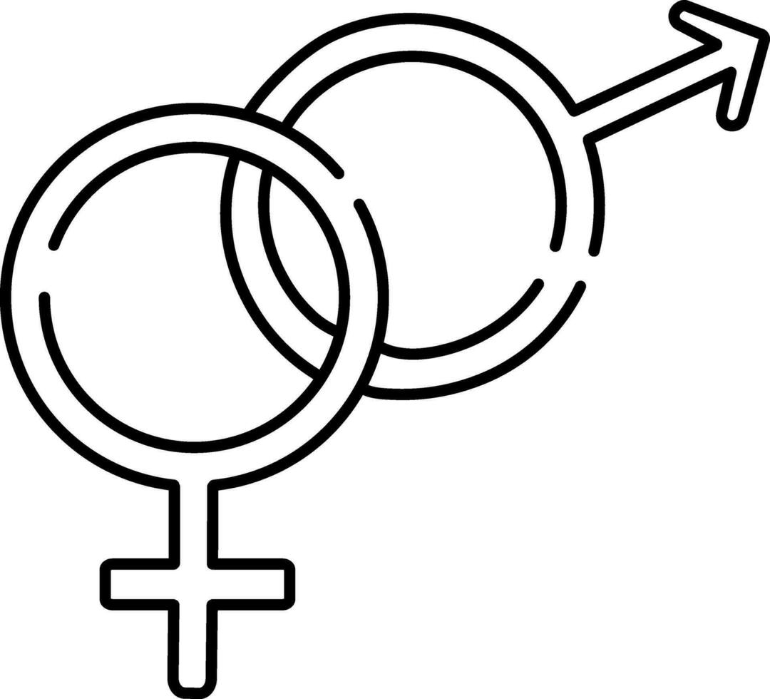 mannetje en vrouw geslacht symbolen. vector