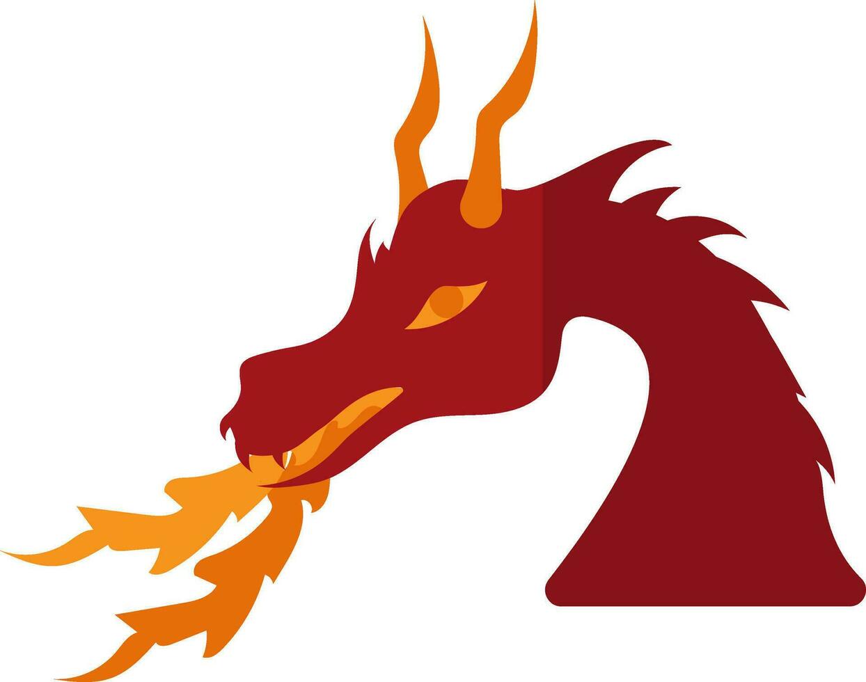 draak in rood en oranje kleur. vector